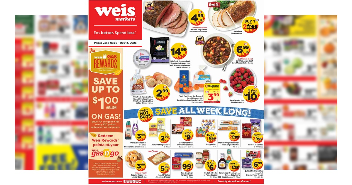 Weis Weekly Ad (10/8/26 - 10/14/26) Early Flyer Preview